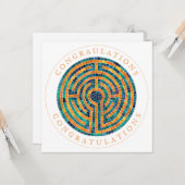 LABYRINTH II Square Flat Herzlichen Glückwunsch Ka Karte (Vorderseite/Rückseite Beispiel)