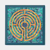 LABYRINTH II Square Magnet - Green (Vorne)