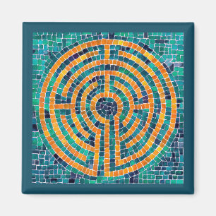 LABYRINTH II Square Magnet - Green