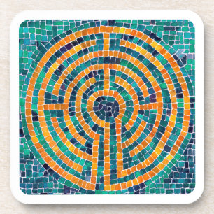 LABYRINTH II-Untersetzer aus Hartkunststoff - weiß Getränkeuntersetzer