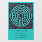 LABYRINTH III 12x18 Fensterklammer +Text - Türkis Fensteraufkleber (Blatt)