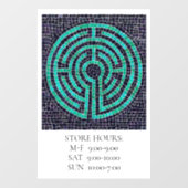 LABYRINTH III 12x18 Fensterklammer +Text - weiß Fensteraufkleber (Blatt)