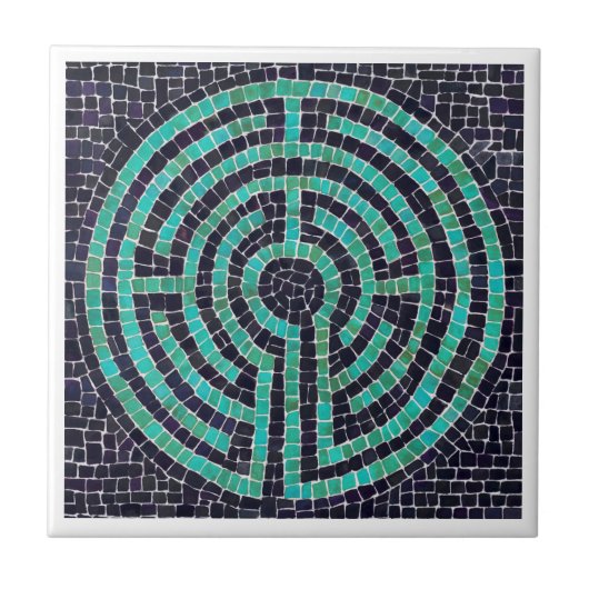 LABYRINTH III 4.25x4.25 Keramik Tile - weiß Fliese (Vorderseite)
