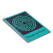 LABYRINTH III 6.5x8.75 Notebook + Text Türkis Notizblock (Rechte Seite)