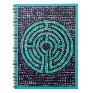 LABYRINTH III 6.5x8.75 Spiral-Notebook - Türkis Notizblock