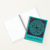 LABYRINTH III 8.5x11 Notebook + Text Türkis Notizblock (Innenseite)