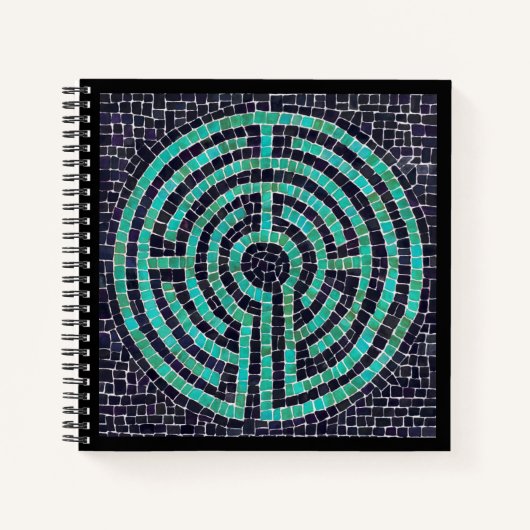 LABYRINTH III 8.5x8.5 SpiralNotebook - Schwarz Notizblock (Vorderseite)