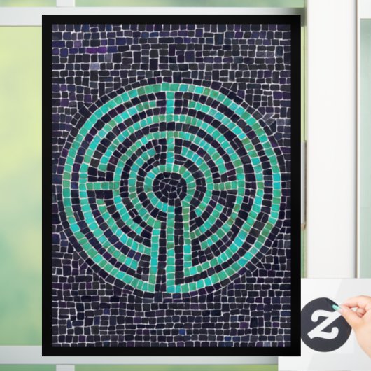 LABYRINTH III 8x11 Window Cling - Schwarz Fensteraufkleber (Zuhause)