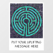 LABYRINTH III 8x11 Window Cling +Text - Schwarz Fensteraufkleber (Blatt)