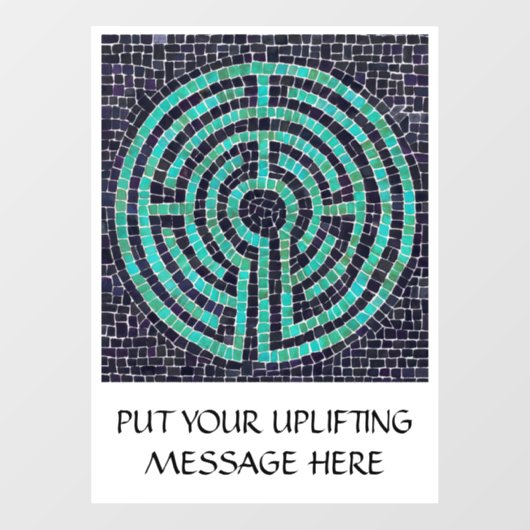 LABYRINTH III 8x11 Window Cling +Text - Schwarz Fensteraufkleber (Blatt)