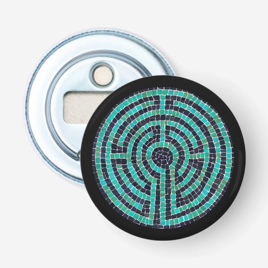 LABYRINTH III Button Flaschenöffner - Schwarz (Vorderseite)