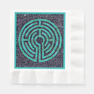 LABYRINTH III Coined Lunch Papier Serviette - Turq