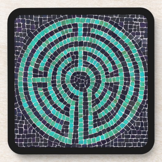LABYRINTH III HartplastikUntersetzer - Schwarz Getränkeuntersetzer (Vorderseite)