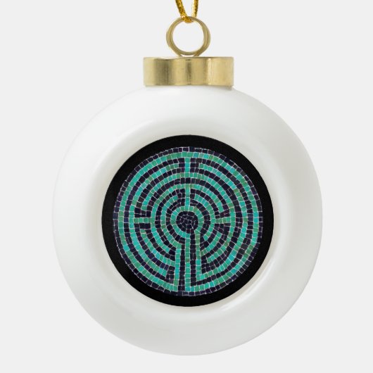 LABYRINTH III Keramik Ball Ornament (Vorderseite)