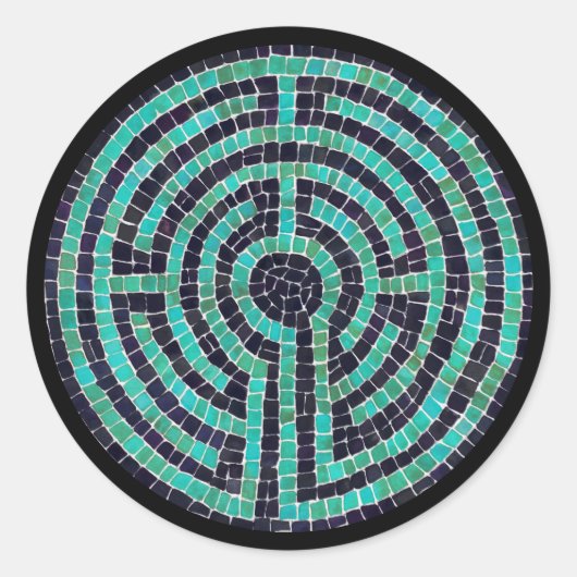 LABYRINTH III Large Round Stickers - Black (Vorderseite)