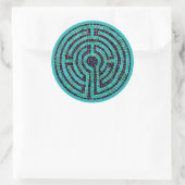LABYRINTH III Large Round Stickers - Türkis (Tasche)