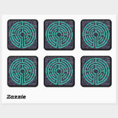 LABYRINTH III Large Square Stickers - Black (Blatt)
