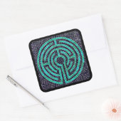 LABYRINTH III Large Square Stickers - Black (Umschlag)