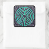 LABYRINTH III Large Square Stickers - Black (Tasche)