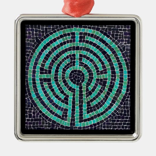 LABYRINTH III Premium Square Ornament Aus Metall (Vorne)
