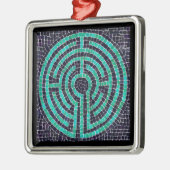 LABYRINTH III Premium Square Ornament Aus Metall (Links)