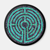 LABYRINTH III Round Magnet - Schwarz (Vorne)
