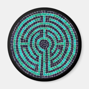 LABYRINTH III Round Magnet - Schwarz