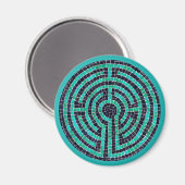 LABYRINTH III Round Magnet - Türkis (Vorderseite/Rückseite)
