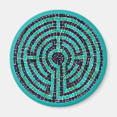 LABYRINTH III Round Magnet - Türkis (Vorne)
