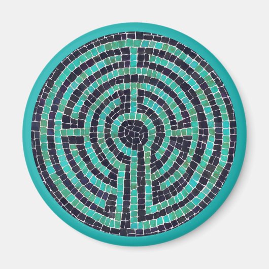 LABYRINTH III Round Magnet - Türkis (Vorne)