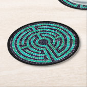 LABYRINTH III Round Paper Untersetzer - Black (Angewinkelt)