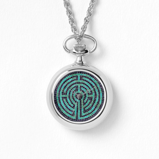 LABYRINTH III Silver Necklace Watch Armbanduhr (Vorderseite)