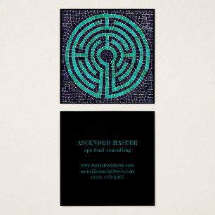 LABYRINTH III Square Business Card - Schwarz
