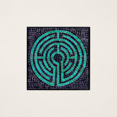 LABYRINTH III Square Business Card - Schwarz (Vorderseite)