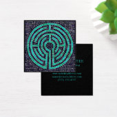 LABYRINTH III Square Business Card - Schwarz (Schreibtisch)