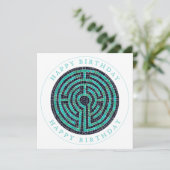 LABYRINTH III Square Flat Birthday Card Karte (Stehend Vorderseite)