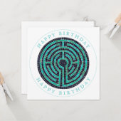 LABYRINTH III Square Flat Birthday Card Karte (Vorderseite/Rückseite Beispiel)