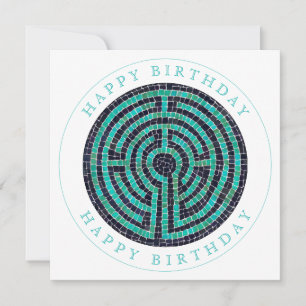 LABYRINTH III Square Flat Birthday Card Karte