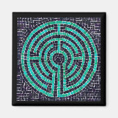 LABYRINTH III Square Magnet - Schwarz (Vorne)