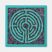 LABYRINTH III Square Magnet - Türkis (Vorne)