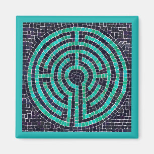 LABYRINTH III Square Magnet - Türkis