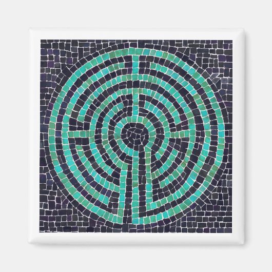 LABYRINTH III Square Magnet - Weiß (Vorne)