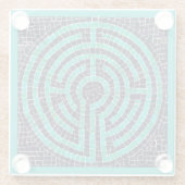 LABYRINTH III Untersetzer aus Glas, Türkis (Rückseite)