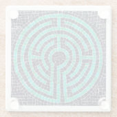 LABYRINTH III Untersetzer aus Glas, weiß (Rückseite)