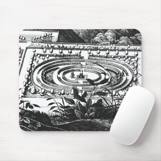 Labyrinth in Heidelberg, Hortus Palatinus (engravi Mousepad (Mit Mouse)