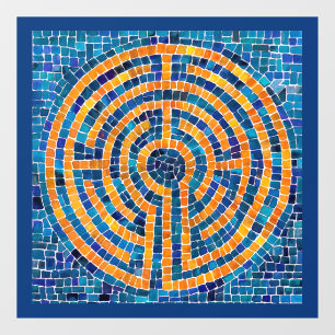 LABYRINTH IV 12x12 Fensterfolie - Blau Fensteraufkleber