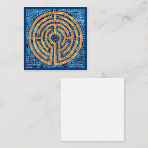 LABYRINTH IV 2.5x2.5 Leere Flachkarte - Blau Mitteilungskarte