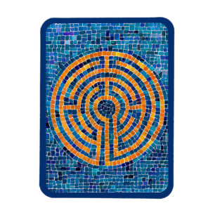 LABYRINTH IV 3x4 Flexibler Magnet - Blau