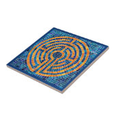 LABYRINTH IV 4.25x4.25 Keramik Tile - Blau Fliese (Seite)