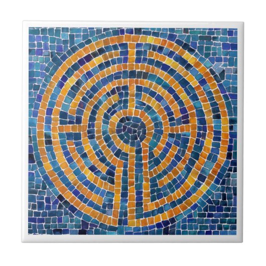 LABYRINTH IV 4.25x4.25 Keramik Tile - weiß Fliese (Vorderseite)